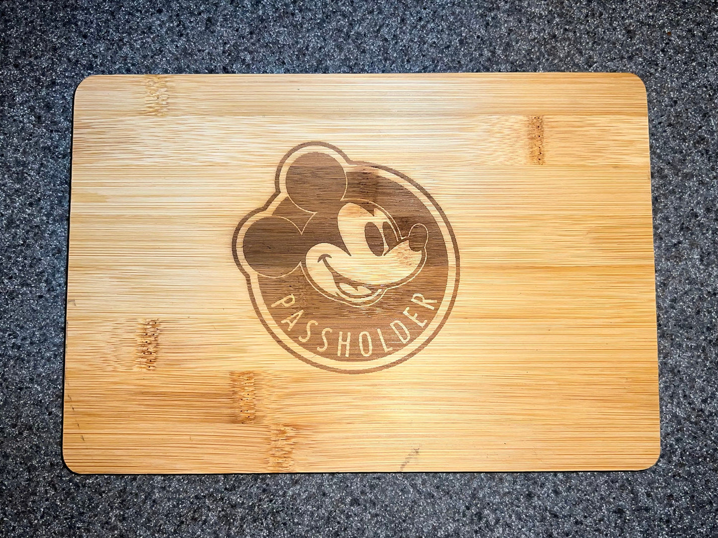 Disney World Old Style Passholder Bamboo Cheese Board